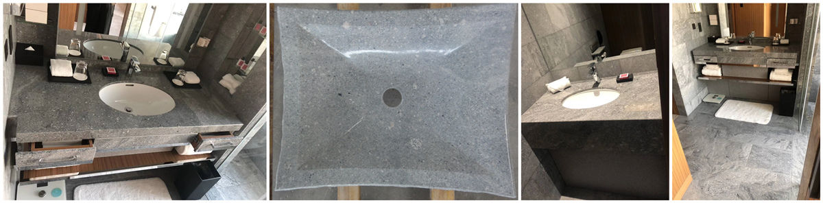 Grey granite vanity top and sink Grey granite vanity top and sink